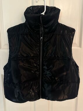 wild fable Black Shiny Puffer Vest